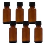 SYBL 6 adet Amber Cam Esansiyel Yağ Şişesi, Orifis Azaltıcı ve Siyah Kapaklı Boş Kozmetik Parfüm Aromaterapi Saklama Kabı Vial Saksılar Taşınabilir Doldurulabilir boyut 20 ml / 7,4 oz