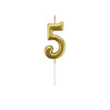 SYC GROSS 5 Yaş Rakam Mum Gold ve Gümüş Renk Seçenekli Doğum Günü Pasta Mumu
