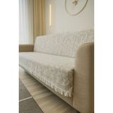 SYCAMORE HOME Koltuk Örtüsü 175x215 cm Kaymaz Şönil Kumaş Yıkanabilir Çekyat Kanepe Örtüsü - 170 x 215 cm - Krem