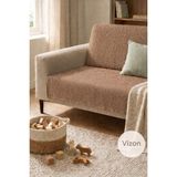 SYCAMORE HOME Koltuk Örtüsü 175x215 cm Kaymaz Şönil Kumaş Yıkanabilir Çekyat Kanepe Örtüsü - 175 x 215 cm - Vizon