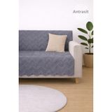 SYCAMORE HOME Koltuk Örtüsü 175x215 cm –ZigZag Desen Çekyat Örtüsü, Kaymaz, Yıkanabilir, Lüks Kumaş Şönil Jakarlı (ANTRASİT)