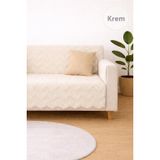 SYCAMORE HOME Koltuk Örtüsü 175x215 cm –ZigZag Desen Çekyat Örtüsü, Kaymaz, Yıkanabilir, Lüks Kumaş Şönil Jakarlı (KREM)