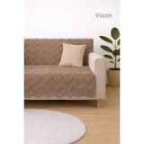 SYCAMORE HOME Koltuk Örtüsü 175x215 cm –ZigZag Desen Çekyat Örtüsü, Kaymaz, Yıkanabilir, Lüks Kumaş Şönil Jakarlı (VİZON)