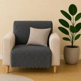 Sycamore Home Tekli Koltuk Örtüsü 110x175 Cm 3 Lü Koltuk Oturma Yeri Örtüsü Şönil Jakarlı Kaymaz Yıkanabilir Koltuk Örtüsü Antrasit