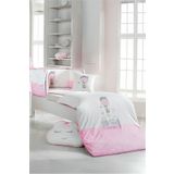 SYDNEY Bebek 7'li Uyku Seti %100 Pamuk 100x150cm Pembe Baloon -Nevresim Takımı- 70x140 Lastikli Çarşaf