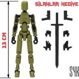 SYK Design 13 Dummy Haki Yeşil Siyah Tüm Eklemleri Hareketli Aksiyon Figürü Oyuncak Hediyelik