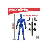 SYK Design (BÜYÜK) Robot 20 Dummy Mavi Siyah Tüm Eklemleri Hareketli Aksiyon Figürü Oyuncak