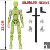 SYK Design Robot 13 Dummy Fıstık Yeşil Beyaz Hareketli Aksiyon Figürü Oyuncak Hediyelik