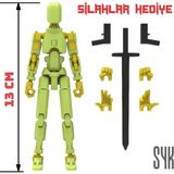 SYK Design Robot 13 Dummy Fıstık Yeşil Sarı Tüm Eklemleri Hareketli Aksiyon Figürü Oyuncak