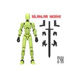 SYK Design Robot 13 Dummy Fıstık Yeşil Siyah Tüm Eklemleri Hareketli Aksiyon Figürü Oyuncak