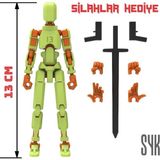 SYK Design Robot 13 Dummy Fıstık Yeşil Turuncu Tüm Eklemleri Hareketli Aksiyon Figürü Oyuncak