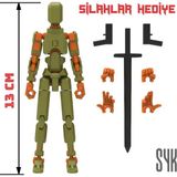 SYK Design Robot 13 Dummy Haki Yeşil Turuncu Tüm Eklemleri Hareketli Aksiyon Figürü Oyuncak