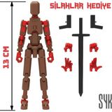 SYK Design Robot 13 Dummy Kahverengi Kırmızı Tüm Eklemleri Hareketli Aksiyon Figürü Oyuncak