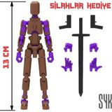 SYK Design Robot 13 Dummy Kahverengi Mor Tüm Eklemleri Hareketli Aksiyon Figürü Oyuncak