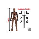 SYK Design Robot 13 Dummy Kahverengi Siyah Tüm Eklemleri Hareketli Aksiyon Figürü Oyuncak