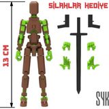SYK Design Robot 13 Dummy Kahverengi Yeşil Tüm Eklemleri Hareketli Aksiyon Figürü Oyuncak