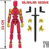 SYK Design Robot 13 Dummy Kırmızı Sarı Hareketli Aksiyon Figürü Oyuncak 13 cm Hediyelik