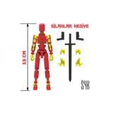 SYK Design Robot 13 Dummy Kırmızı Sarı Tüm Eklemleri Hareketli Aksiyon Figürü Oyuncak