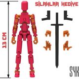 SYK Design Robot 13 Dummy Kırmızı Turuncu Tüm Eklemleri Hareketli Aksiyon Figürü Oyuncak