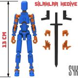 SYK Design Robot 13 Dummy Mavi Turuncu Aksiyon Figürü Oyuncak Tüm Eklemleri Hareketli Hediyelik