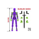 SYK Design Robot 13 Dummy Mor Gri Tüm Eklemleri Hareketli Aksiyon Figürü Oyuncak