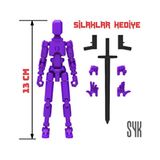 SYK Design Robot 13 Dummy Mor Mor Tüm Eklemleri Hareketli Aksiyon Figürü Oyuncak
