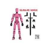 SYK Design Robot 13 Dummy Pembe Siyah Tüm Eklemleri Hareketli Aksiyon Figürü Oyuncak