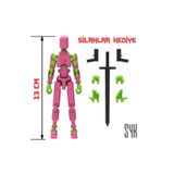 SYK Design Robot 13 Dummy Pembe Yeşil Tüm Eklemleri Hareketli Aksiyon Figürü Oyuncak