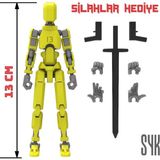 SYK Design Robot 13 Dummy Sarı Gri Tüm Eklemleri Hareketli Aksiyon Figürü Oyuncak