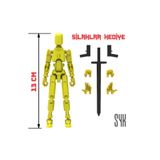 SYK Design Robot 13 Dummy Sarı Sarı Tüm Eklemleri Hareketli Aksiyon Figürü Oyuncak