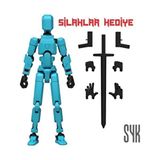 SYK Design Robot 13 Dummy Turkuaz Siyah Hareketli Eklemleri Olan Aksiyon Figürü Oyuncak Hediyelik