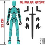 SYK Design Robot 13 Dummy Turkuaz Siyah Hareketli Eklemlerle Aksiyon Figürü Oyuncak Hediyelik