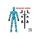 SYK Design Robot 13 Dummy Turkuaz Siyah Tüm Eklemleri Hareketli Aksiyon Figürü Oyuncak