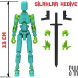 SYK Design Robot 13 Dummy Turkuaz Yeşil Tüm Eklemleri Hareketli Aksiyon Figürü Oyuncak