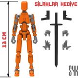 SYK Design Robot 13 Dummy Turuncu Gri 13 cm Hareketli Aksiyon Figürü Hediyelik Oyuncak