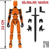 SYK Design Robot 13 Dummy Turuncu Siyah Aksiyon Figürü Oyuncak Tüm Eklemleri Hareketli Hediyelik