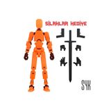 SYK Design Robot 13 Dummy Turuncu Siyah Tüm Eklemleri Hareketli Aksiyon Figürü Oyuncak