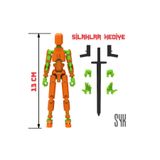 SYK Design Robot 13 Dummy Turuncu Yeşil Tüm Eklemleri Hareketli Aksiyon Figürü Oyuncak