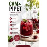 SYKU 2’li Cam Pipet Set Bükümlü Şeffaf Sağlıklı ve Tekrar Kullanılabilir Içecek Pipeti - Şeffaf - Beyaz