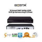 Sylar 5 Mp 1440P 10 Kanal H265 Nvr Ip Kamera Kayıt Cihazı KD-510