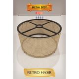 sylar Retro Hasır Lambader Başlığı 35 CM Mega Boy