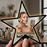 Sylar Yıldız Tasarım Kırılmaz Pleksi El Aynası - 10X10 cm Unisex Çanta Boyu - 2