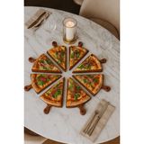 Sylera Ahşap ( 1.sınıf Kalite Kayın Ağacı ) 8 Parça Pizza Altlık, Sunumluk, Servis Tabağı 31X31CM