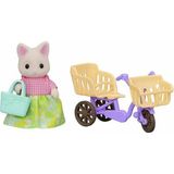 Sylvanian Families 5680 Çiçekli Kedi Anne ve Bisiklet Oyuncak