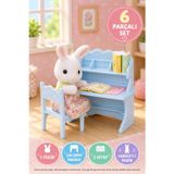 Sylvanian Families Kar Tavşanı Kız Maisie Figürlü Çalışma Masası Oyun Seti 7,5 cm
