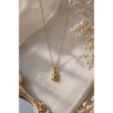 Sylvera Shop Tortie Minimal Nazarlı Kaplumbağa Çelik Kolye (Gold Renk)