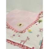 Sym Baby Çift Taraflı Ponponlu Pazen Pike Bebek Battaniyesi - 80x80