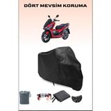 Sym Jet X 125 Uyumlu Siyah Motorsiklet Branda, Motor Örtüsü - Siyah, Arka Çanta ve Kilit Uyumsuz