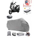 Sym Joymax Z Plus 250 Branda Gri Arka Çanta Uyumlu(Topcase) Motosiket Brandası Motor Örtüsü Çadır Su Geçirmez Motosiklet Kılıfı Motor Brandası,lastikli,taşıma Torbalı