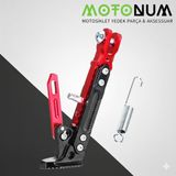 Sym Nht 200 Yükseklik Ayarlı Metal Yan Sehpa-Kırmızı Detaylı-Ayk1279